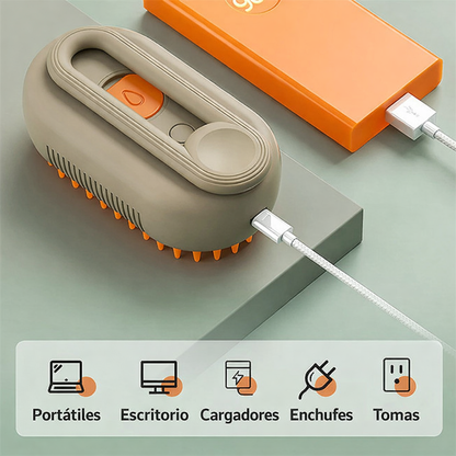 Cepillo con Vapor para Perros y Gatos – Reduce Pelo y Nudos